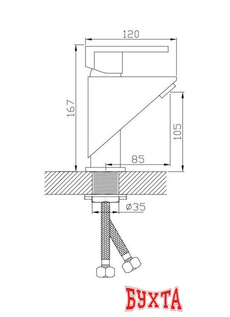 Смеситель Diadonna D87-110105W 2