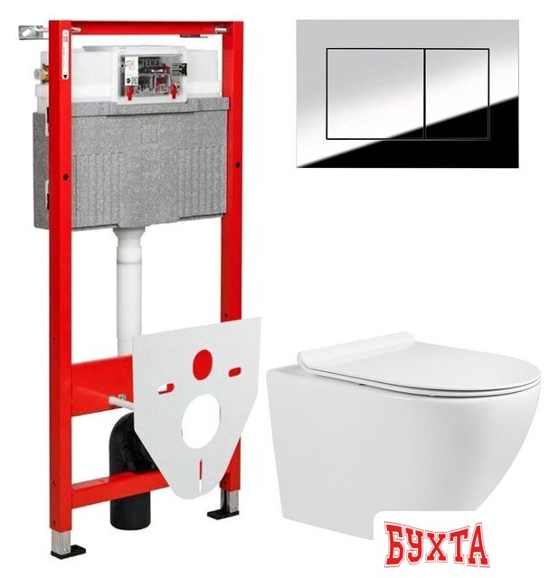 Унитаз подвесной Grado GD-W203T + TECE Kit 9400412 (с кнопкой смыва)