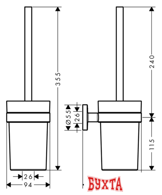 Ершик для унитаза Hansgrohe Logis Universal 41722000 2