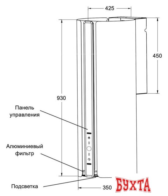 Кухонная вытяжка LEX Toro 350 White 2