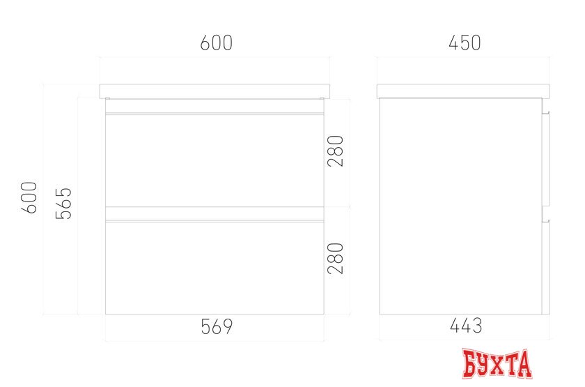 Мебель для ванных комнат Laparet Тумба под умывальник Electra 60 (белый глянец) 4