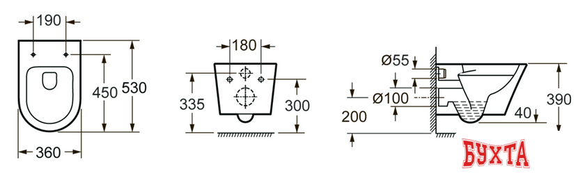 Унитаз подвесной Lavinia Boho Biore Rimless 3304003R (чаша, пневмокрышка) 4