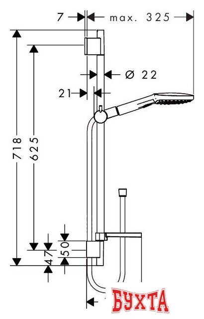 Душевой гарнитур Hansgrohe Raindance Select E 120 (26620000) 2