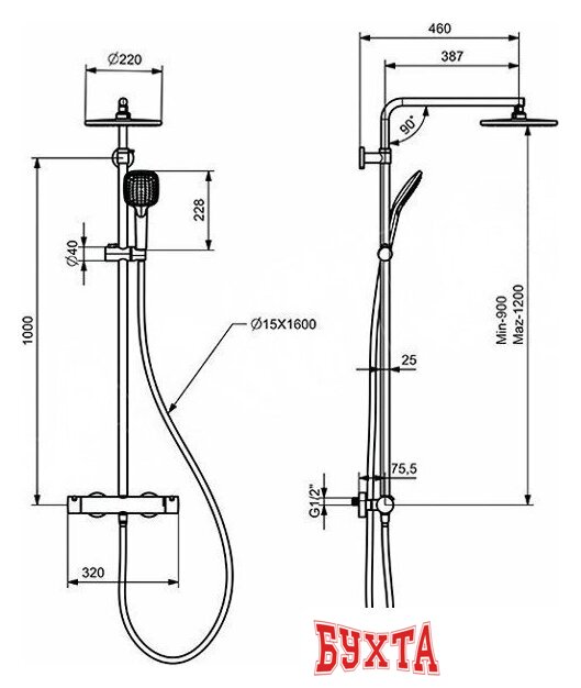 Душевая система Teska Estella Mix DK1032 2