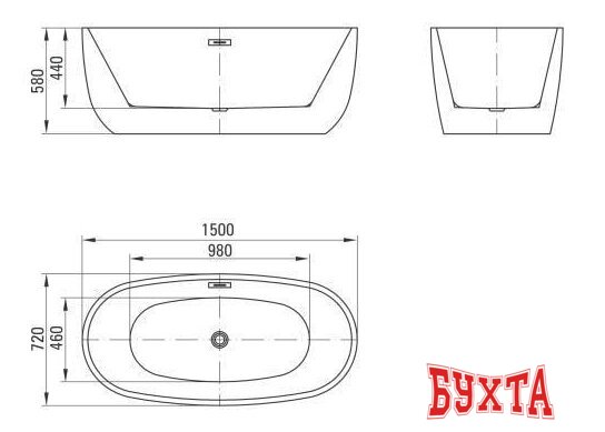 Ванна Deante Alpinia KDU 015W 150x72 5