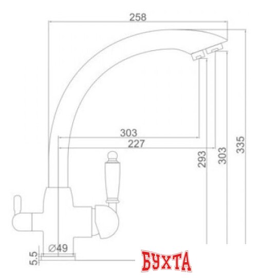 Смеситель Ledeme L4455-3 (хром) 3