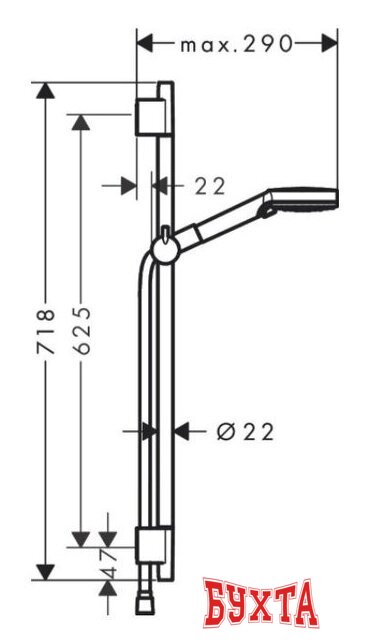 Душевой гарнитур Hansgrohe Vernis Blend 26423670 (черный матовый) 2