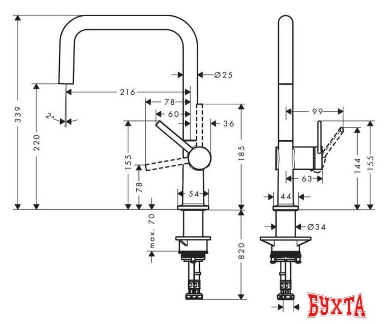 Смеситель Hansgrohe Talis M54 72806000 3