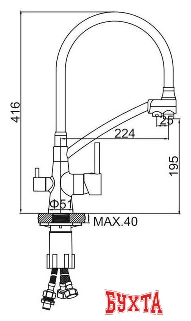 Смеситель Ledeme L4855D-12 2