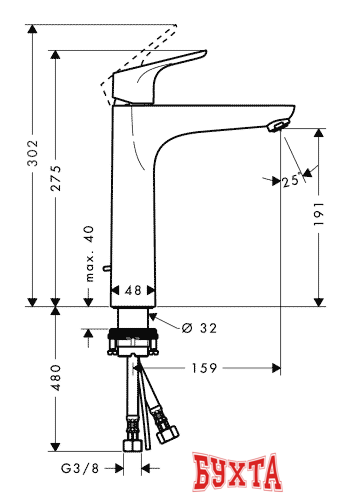 Смеситель Hansgrohe Focus E2 31608000 2