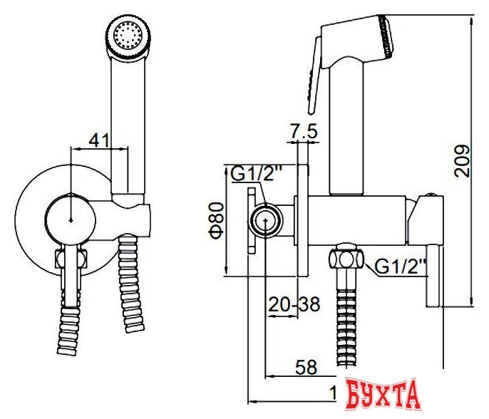 Гигиенический душ Ledeme L5398D-2 2