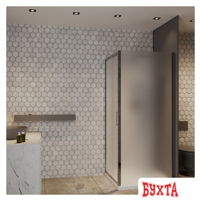 Душевой уголок Roxen Caspia 55060-100C-R 100х80 (матовое стекло) 4