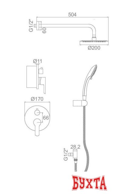 Душевая система Ledeme L2403-2 2