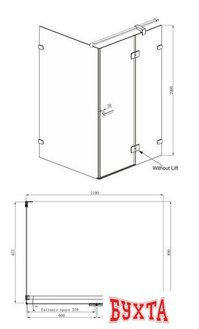 Душевой уголок Ambassador Set 10011104R-ST2 5