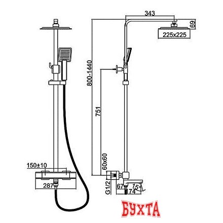 Душевая система Ledeme L2424 2