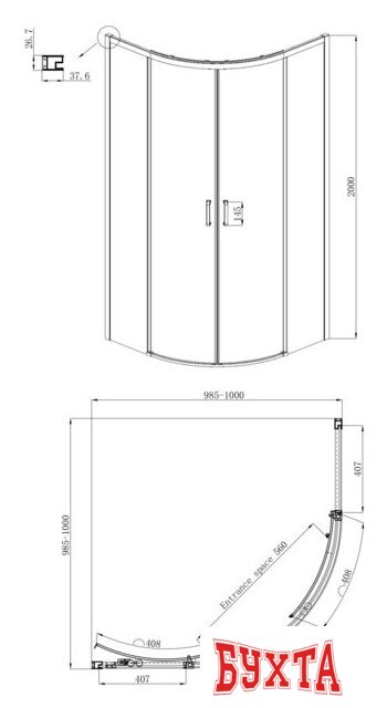 Душевой уголок Ambassador Set 11011202-ST5 5
