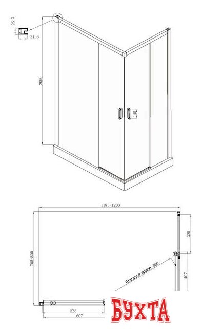 Душевой уголок Ambassador Set 11011205L-ST7 5