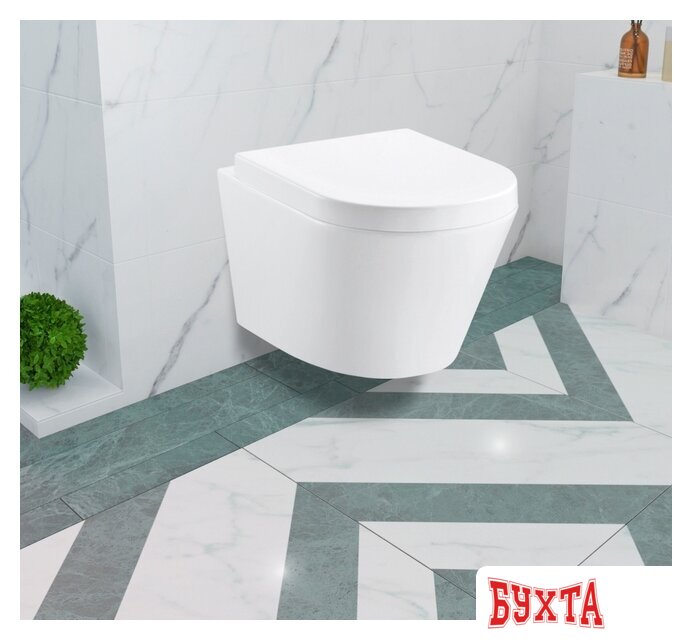 Унитаз подвесной Lavinia Boho Biore Compacto Rimless 330402CR (чаша, пневмокрышка) 2