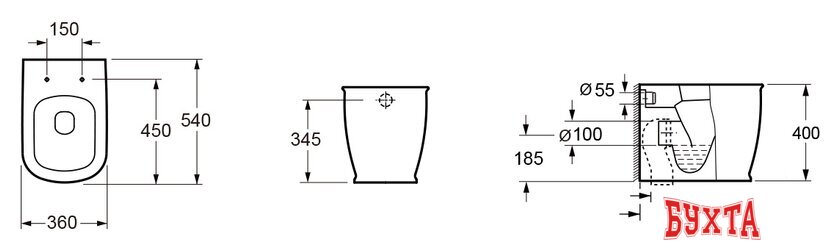 Унитаз приставной Lavinia Boho Bell Pro 33010030 (чаша, пневмокрышка) 5