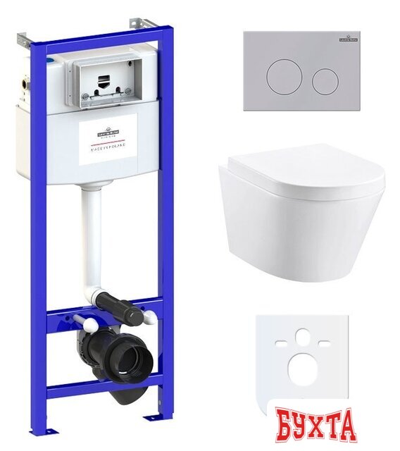 Унитаз подвесной Lavinia Boho Biore Compacto Rimless 6 в 1 77040091 (матовый пластик) 1