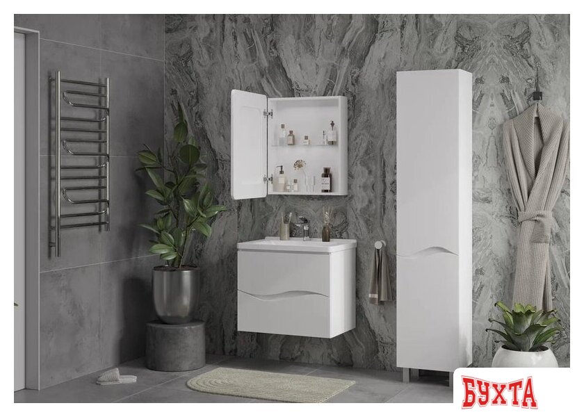 Мебель для ванных комнат Volna Шкаф с зеркалом для ванной Volna 60 4