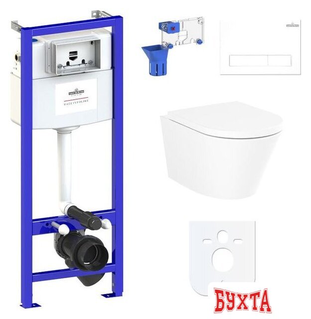 Унитаз подвесной Lavinia Boho Biore Compacto Rimless 7 в 1 87040085 (белый пластик) 1