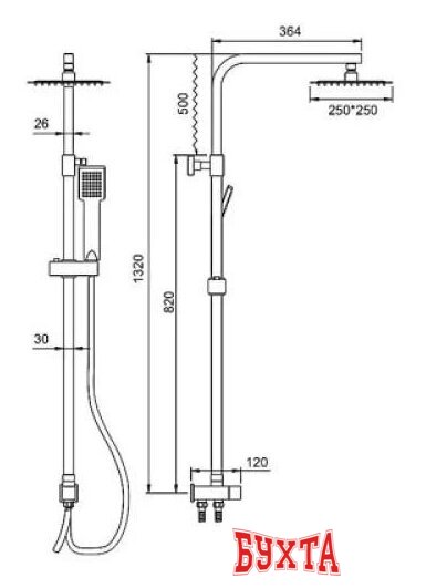 Душевая система Ledeme L72400-1 2