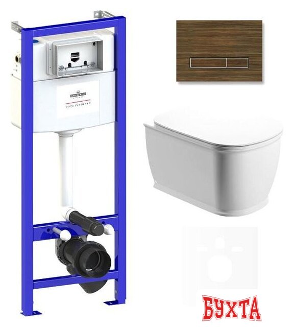 Унитаз подвесной Lavinia Boho Relfix Bell Pro Rimless 6 в 1 75110001 (венге пластик) 1