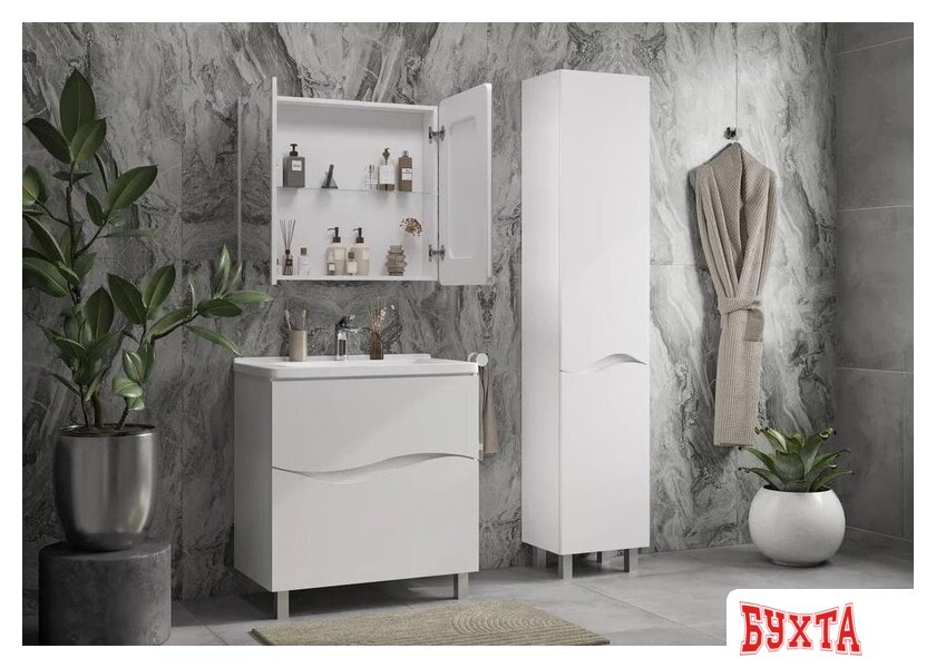 Мебель для ванных комнат Volna Шкаф с зеркалом для ванной Volna 80 5