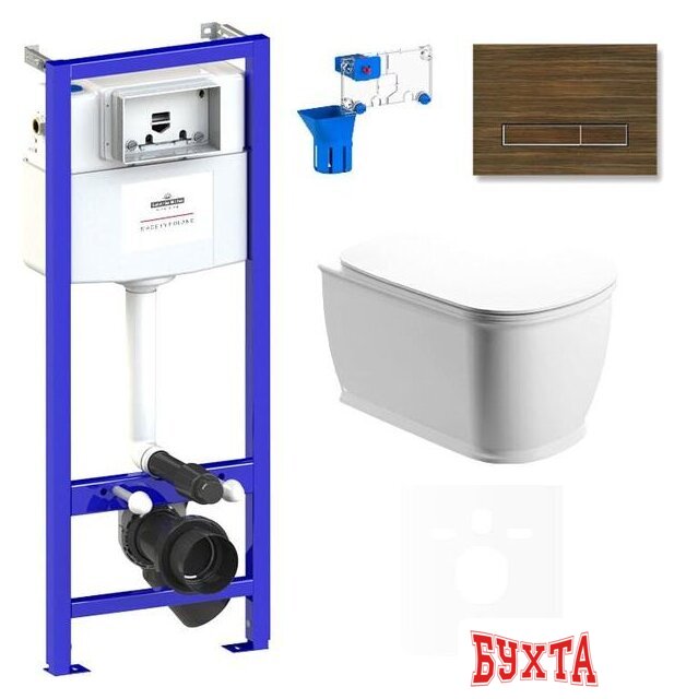 Унитаз подвесной Lavinia Boho Relfix Bell Pro Rimless 7 в 1 75110018 (венге пластик) 1