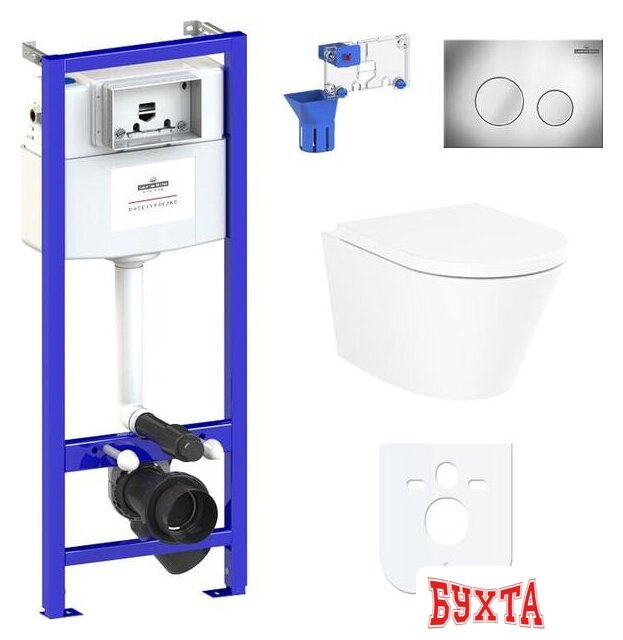 Унитаз подвесной Lavinia Boho Biore Compacto Rimless 7 в 1 87040090 (хром пластик) 1