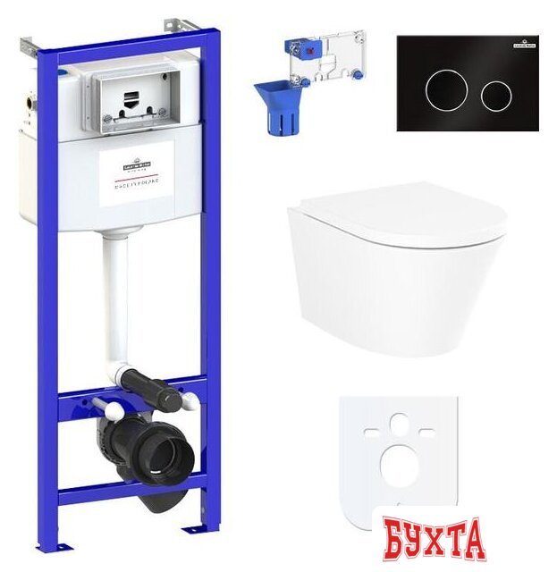 Унитаз подвесной Lavinia Boho Biore Compacto Rimless 7 в 1 87040092 (черный пластик) 1