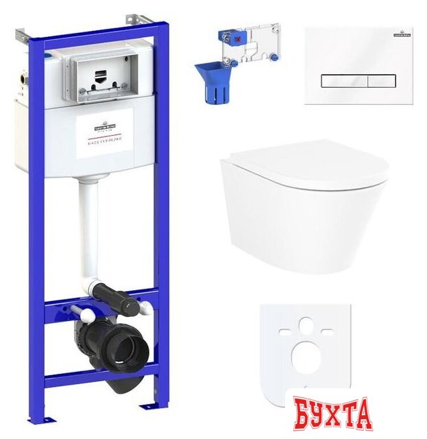 Унитаз подвесной Lavinia Boho Biore Compacto Rimless 7 в 1 87040093 (белое стекло) 1