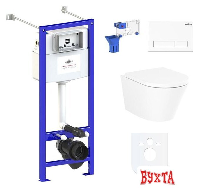 Унитаз подвесной Lavinia Boho Biore Compacto Rimless 7 в 1 87050169 (белый пластик) 1