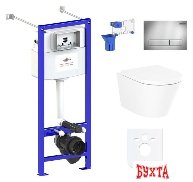 Унитаз подвесной Lavinia Boho Biore Compacto Rimless 7 в 1 87050170 (хром пластик) 1