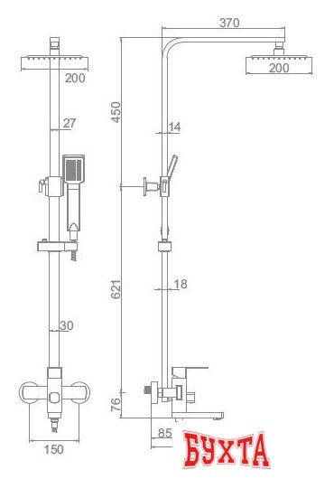 Душевая система Ledeme L72433 2