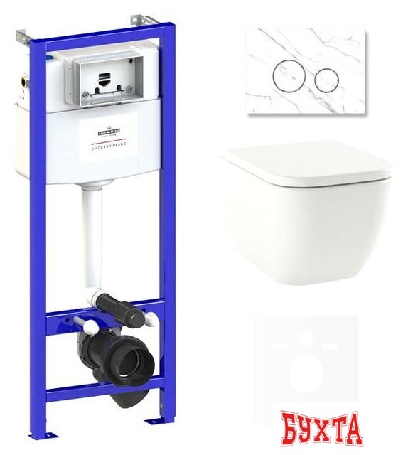 Унитаз подвесной Lavinia Boho Relfix One Rimless 6 в 1 75110119 (statuary иск. камень) 1