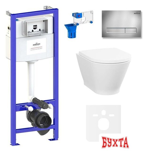 Унитаз подвесной Lavinia Boho Relfix Elegant Rimless 7 в 1 87561089 (хром пластик)