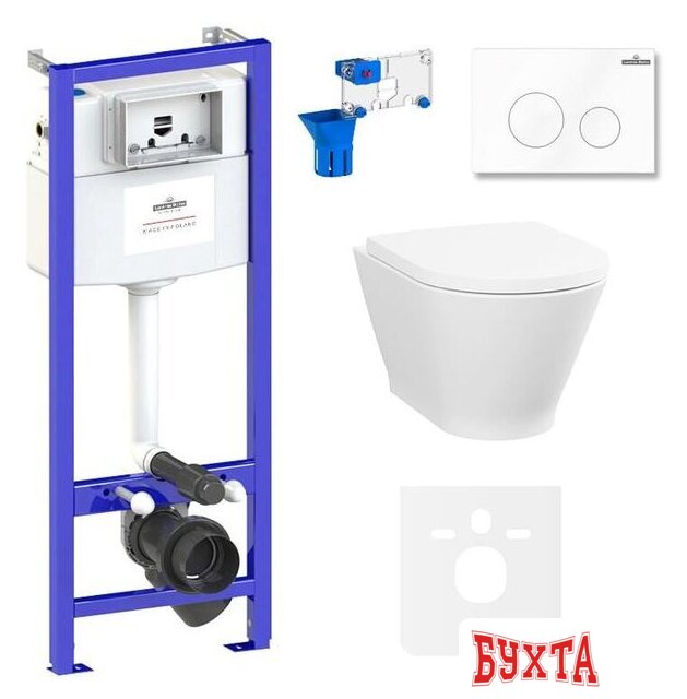 Унитаз подвесной Lavinia Boho Relfix Elegant Rimless 7 в 1 87561092 (белый пластик) 1