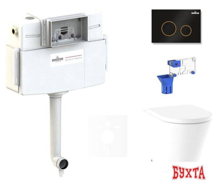 Унитаз приставной Lavinia Boho Relfix Biore 5 в 1 87551046 (черный/золотистый пластик)