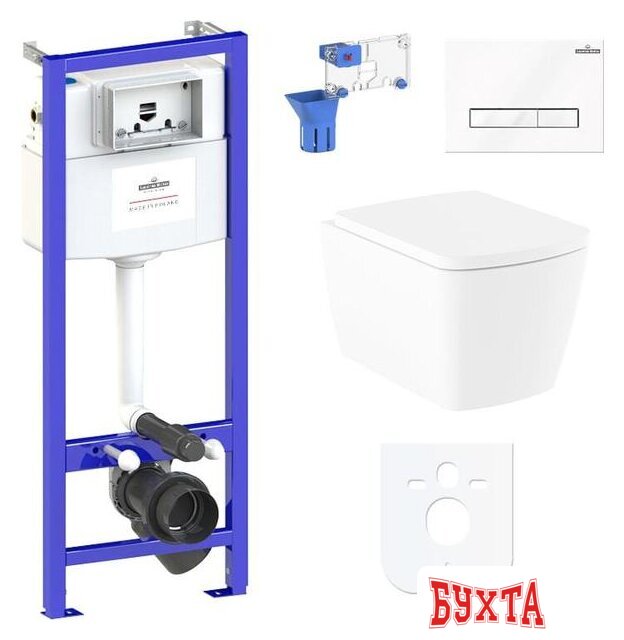 Унитаз подвесной Lavinia Boho Relfix Aveo Rimless 7 в 1 87040129 (белое стекло) 1