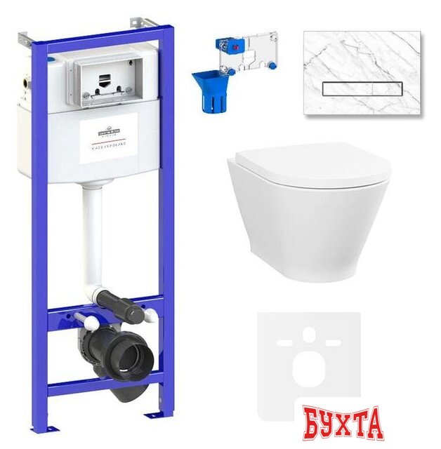 Унитаз подвесной Lavinia Boho Relfix Elegant Rimless 7 в 1 87561115 (statuary камень) 1