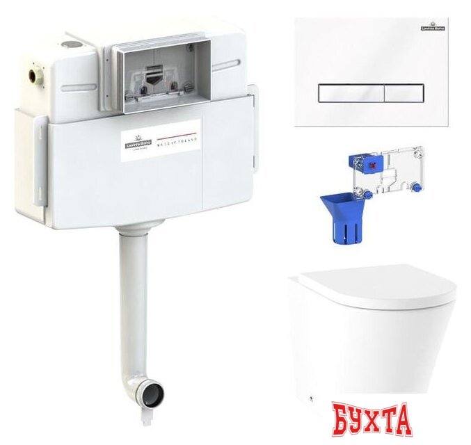 Унитаз приставной Lavinia Boho Relfix Biore 5 в 1 87060237 (белое стекло) 1