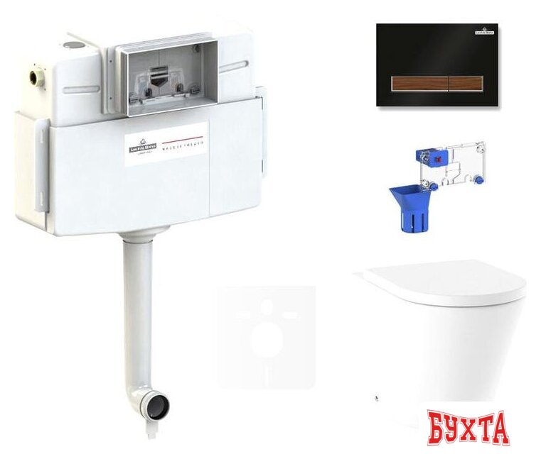 Унитаз приставной Lavinia Boho Relfix Biore 5 в 1 87551039 (черный/темное дерево пластик) 1