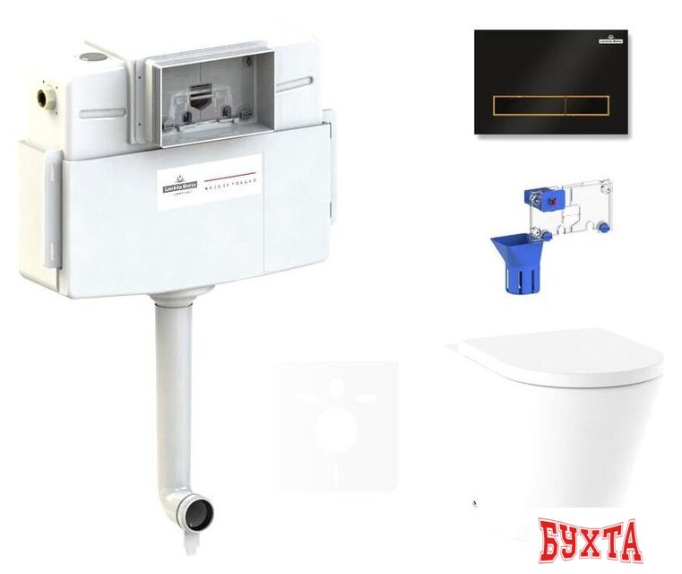 Унитаз приставной Lavinia Boho Relfix Biore 5 в 1 87551044 (черный/золотистый пластик) 1