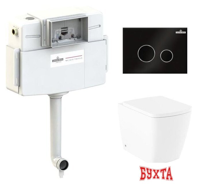 Унитаз приставной Lavinia Boho Relfix Aveo Rimless 4 в 1 77060264 (черное стекло) 1