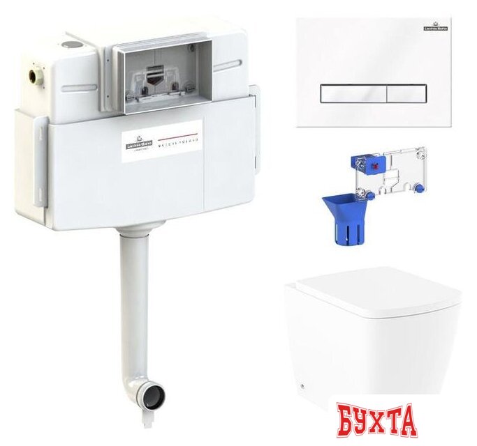 Унитаз приставной Lavinia Boho Relfix Aveo Rimless 5 в 1 87060261 (белое стекло) 1