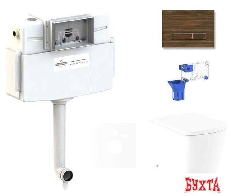 Унитаз приставной Lavinia Boho Relfix Aveo Rimless 5 в 1 87551069 (венге пластик) 1