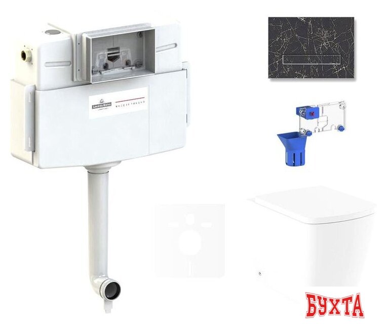 Унитаз приставной Lavinia Boho Relfix Aveo Rimless 5 в 1 87551082 (greek black иск. камень) 1