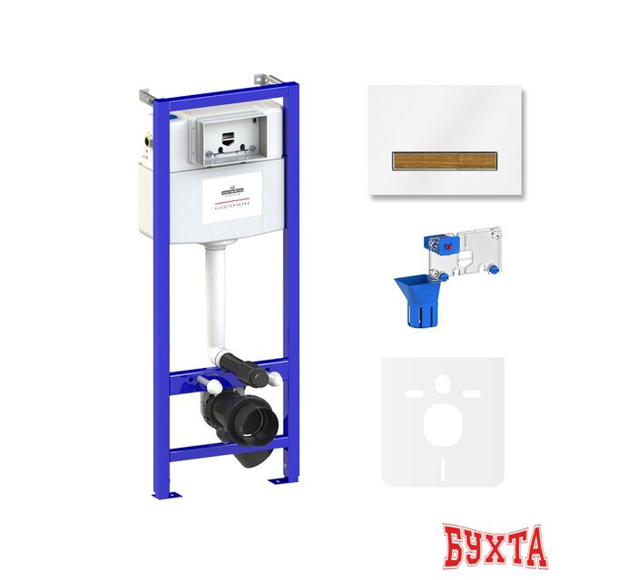 Инсталляция для унитаза Lavinia Boho Relfix 5 в 1 77010050 (белый/светлое дерево стекло) 1